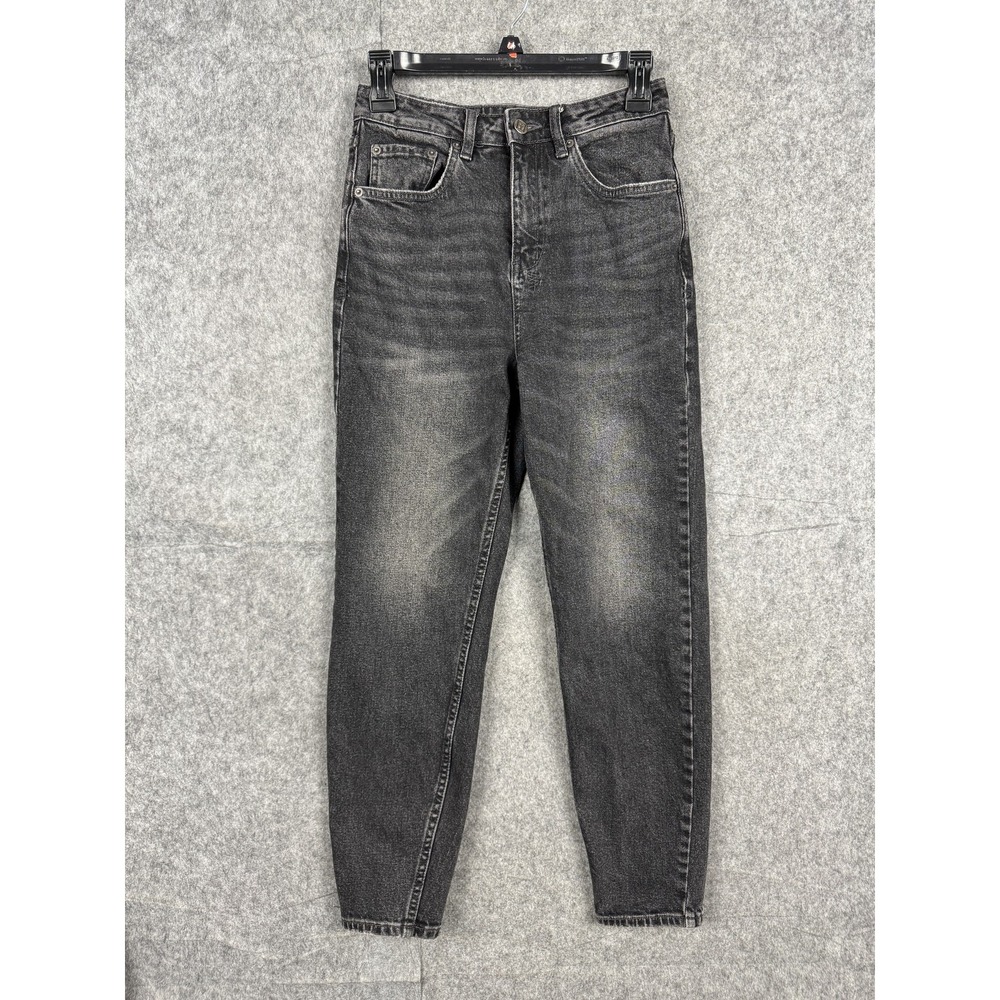 Ksubi Jeans Womens 25 Black Distressed High Rise Tapered Leg Denim Pants Stretch
